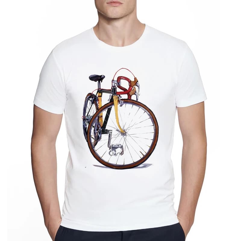 [Cross-border EU Size] Fixed Gear Bicycle Cyclist Graphic T-Shirt New