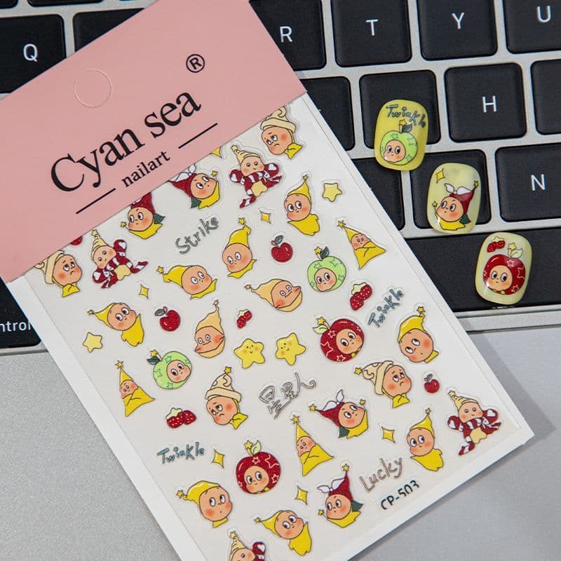 Cross-border popular cute star person jelly stickers ins cartoon iPhone17 adhesive decorative stickers nail art accessories
