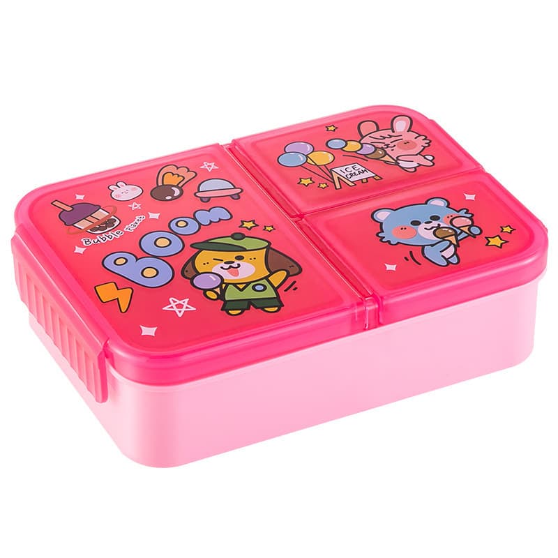 Cartoon Kids Lunch Box Microwave Safe Bento Box with Spoon Food-Grade Container for Office Workers and Students