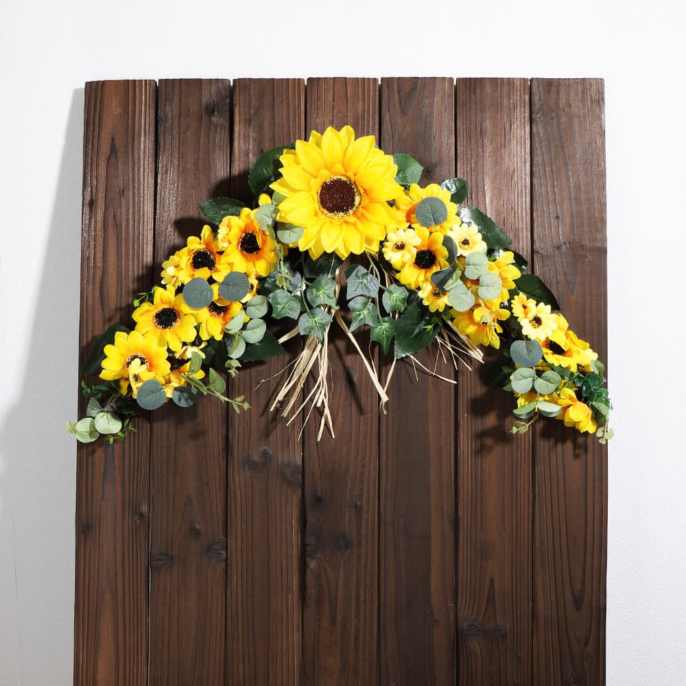 Simulated Sunflower Door Header Decorative Mirror Flower Chair Back Flower Home Door Decoration Wall Hanging Decoration Amazon Source