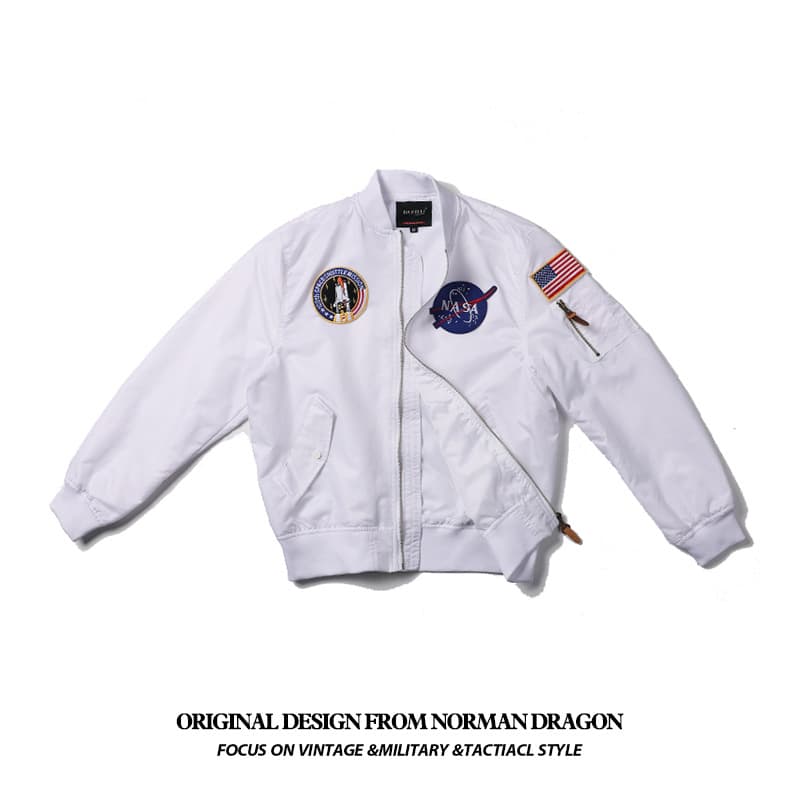 Norman Dragon American Military Air Force NASA Pilot Jacket Men's Spring Autumn Trendy Baseball Jacket