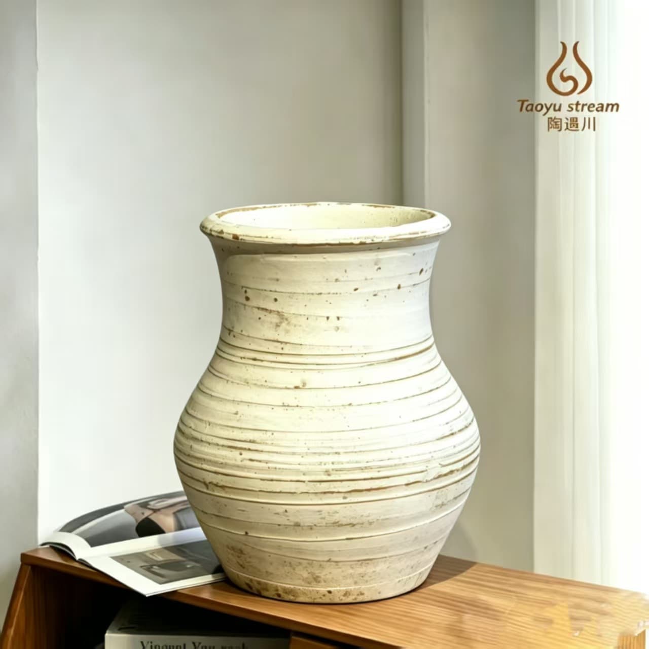 Wabi-sabi style ceramic dried flower vase decoration for living room dining table flower arrangement home soft decor art vase