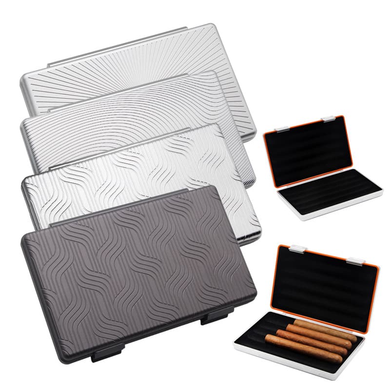 Lafuli Cigar Humidor - Slim Aluminum Cigar Humidor, Portable Travel Sealed Humidity Storage Box