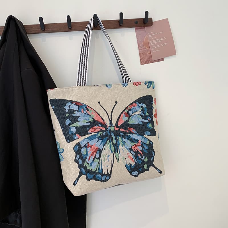Fashionable Singapore-Malaysia-Thailand foreign trade portable canvas bag, fashionable tote bag, student tutoring bag, vegetable bag, convenient for traveling