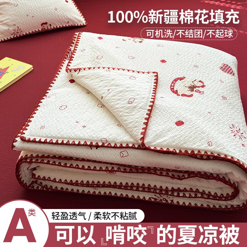 Xinjiang Cotton Summer Quilt Class A Baby-Grade Puff Cotton Shell Edge Fair Isle Style Summer Quilt 4