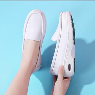 New Nurse Shoes for Women, Soft Sole, Breathable, Non-Slip, Cushioned Insole, Comfortable for Spring and Autumn, Hospital Medical Work Shoes