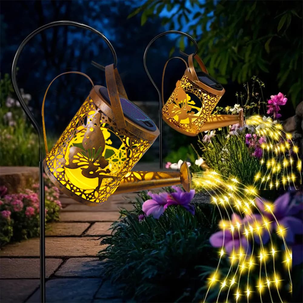 Outdoor Solar Kettle Light Wrought Iron Creative Angel Kettle Garden Landscape Decorative Light Party Glow Atmosphere Light