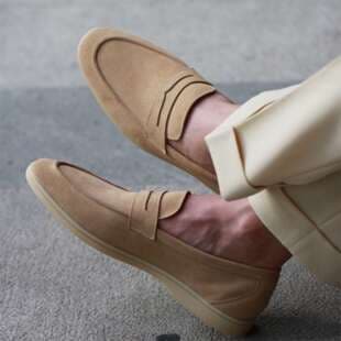 Old Money Style Loafers for Men LP Business Slip-On Formal Dress Shoes with Height Increase Comfortable Casual Driving Shoes