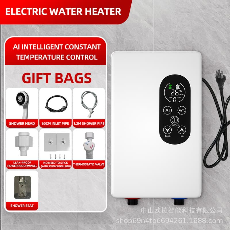 Instant Electric Water Heater Mini Small Electric Household Constant Temperature Small Shower Bathing Rapid Direct Heat for Bathroom