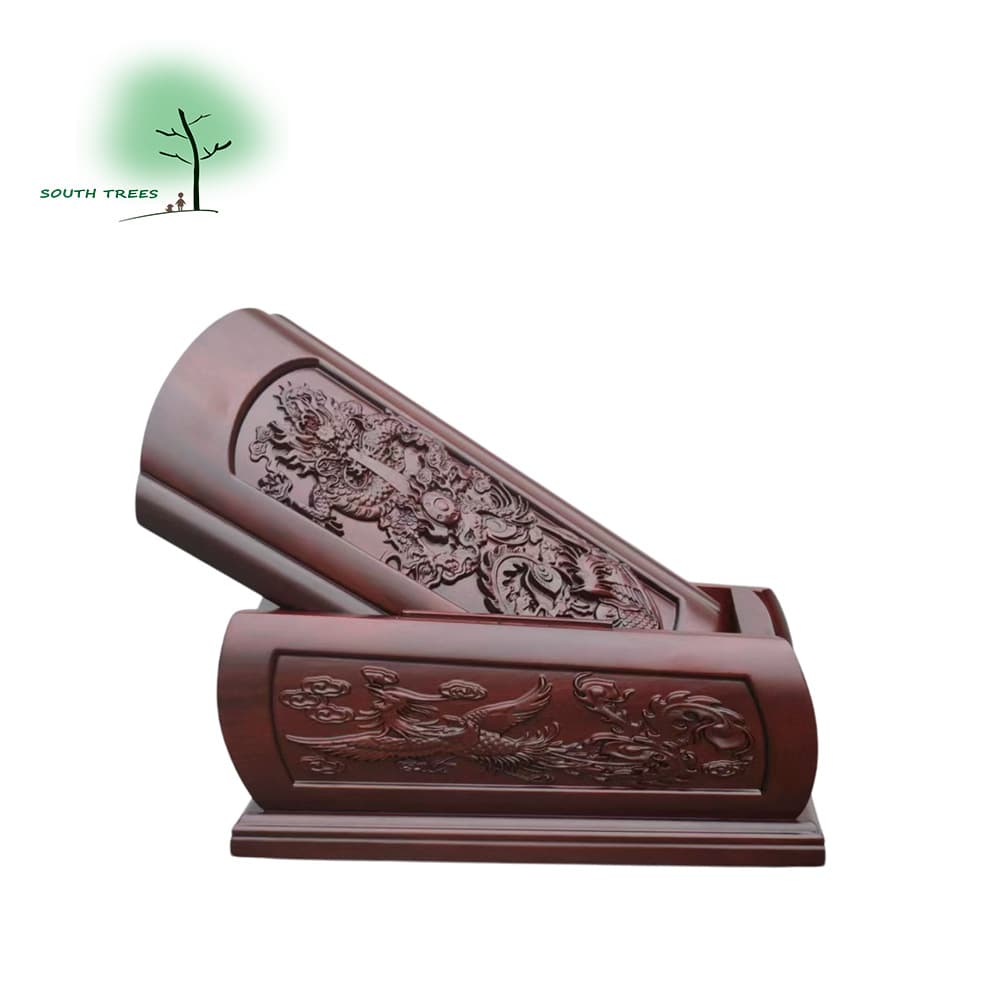 Solid sandalwood dragon and phoenix ingot coffin, longevity coffin, funeral supplies for the elderly, cremation coffin, sanitary coffin, funeral supplies, bones