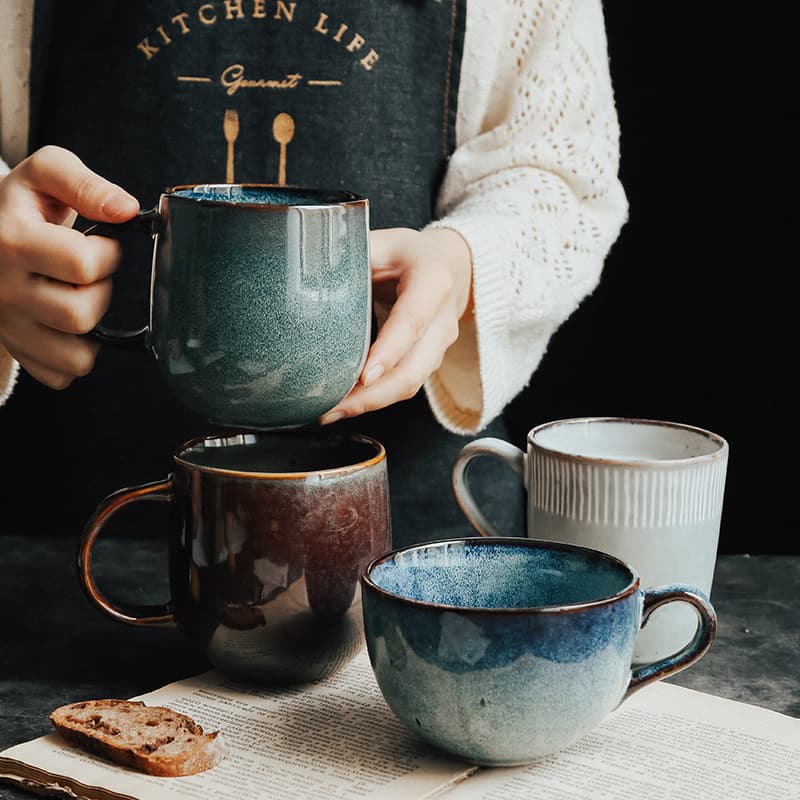 Creative Retro Ceramic Mug, Personality Trendy Mug, Japanese Minimalist Cup, Coffee Cup, Household Water Cup, Minor Flaws