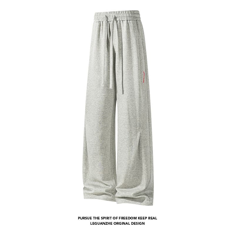 2026 Autumn New White Chinese Cotton Pleated Embroidered Sweatpants M-5XL HK26797-Special P35