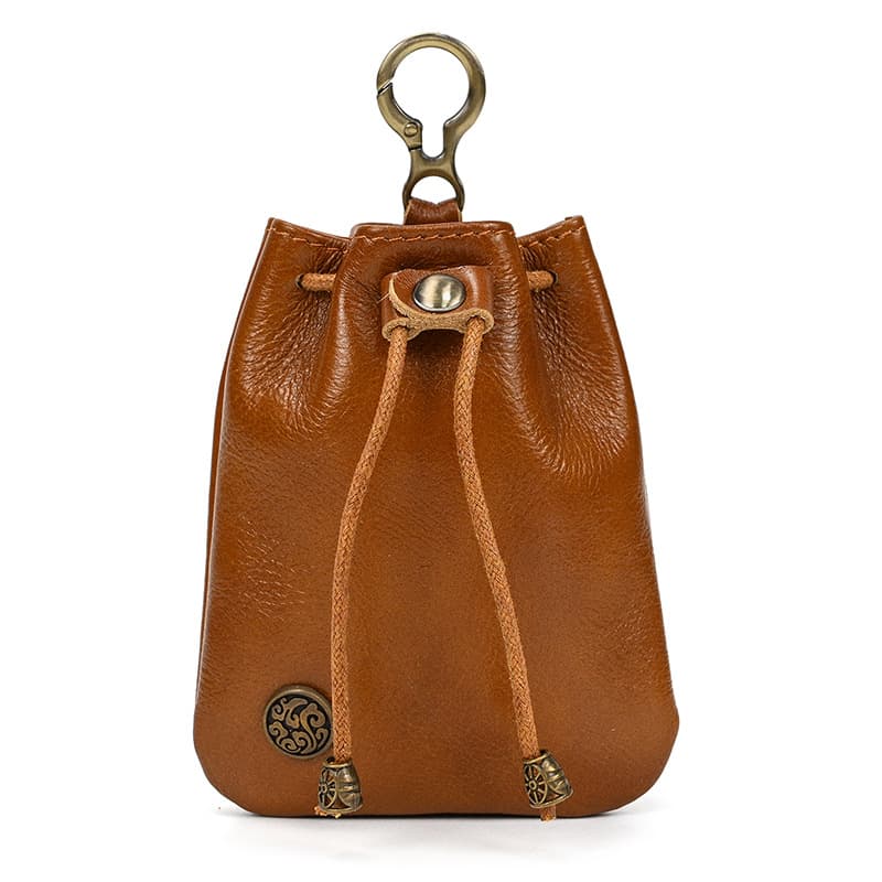 Cross-Border New Creative Japanese Style Women's Coin Purse Vintage Handmade Vegetable-Tanned Leather Mini Change Bag