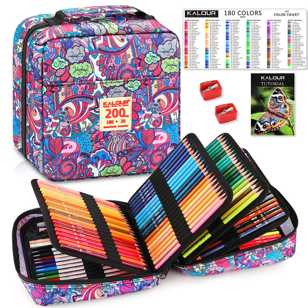 KLAOUR cross-border 200-piece colored pencil set art painting pencil color lead