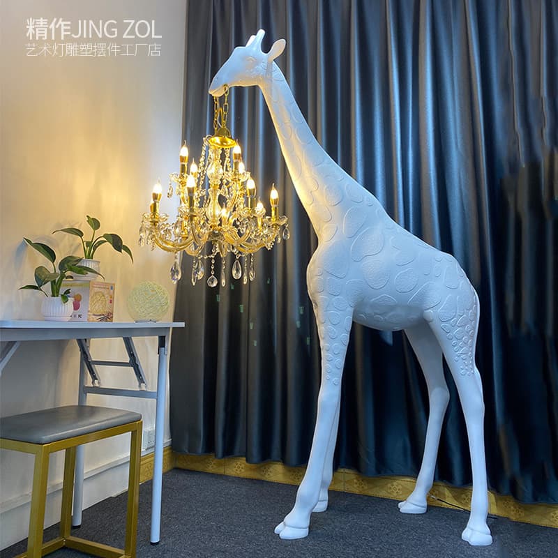 Nordic Animal Sculpture Giraffe Floor Lamp Creative Designer Exhibition Hall Hotel Lobby Sales Office Decoration Standing Lamp