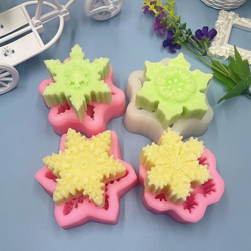Christmas Snowflake Silicone Mold, Christmas Snowflake Chocolate Baking Cake Mold, Epoxy Resin Clay, Scented Wax