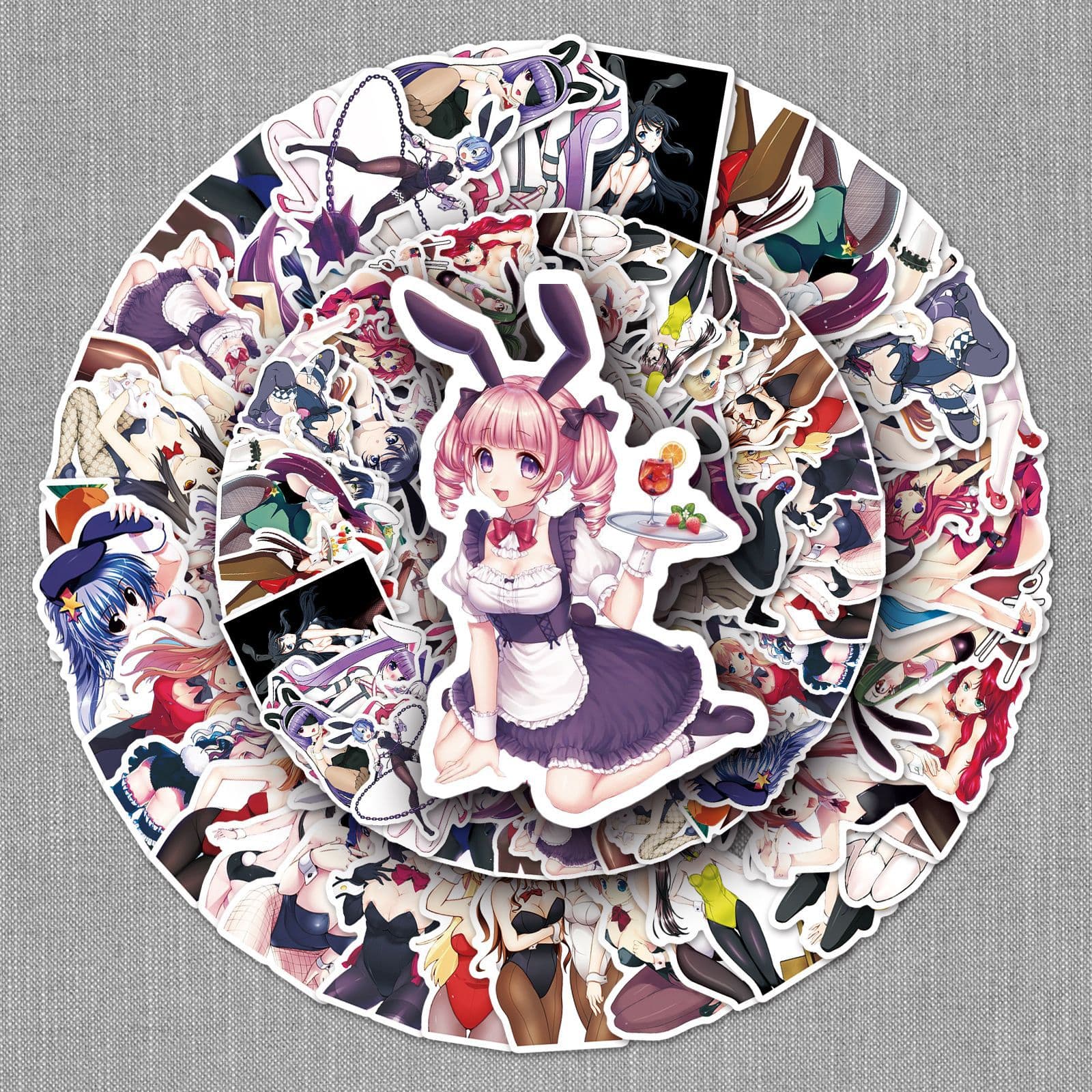 Sexy Bunny Girl Cartoon Anime Stickers Waterproof Luggage Car Decorations Travel Bicycle Stickers 61 Pieces Graffiti Colorful
