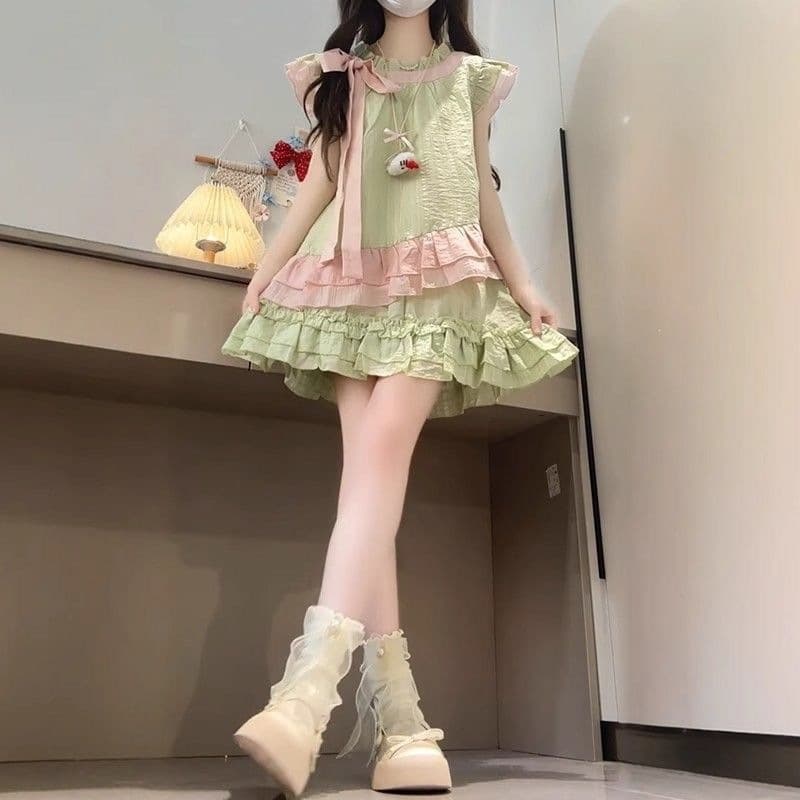 Super good-looking girls' unique and beautiful suit skirt summer 2026 new children's summer dopamine short skirt dress