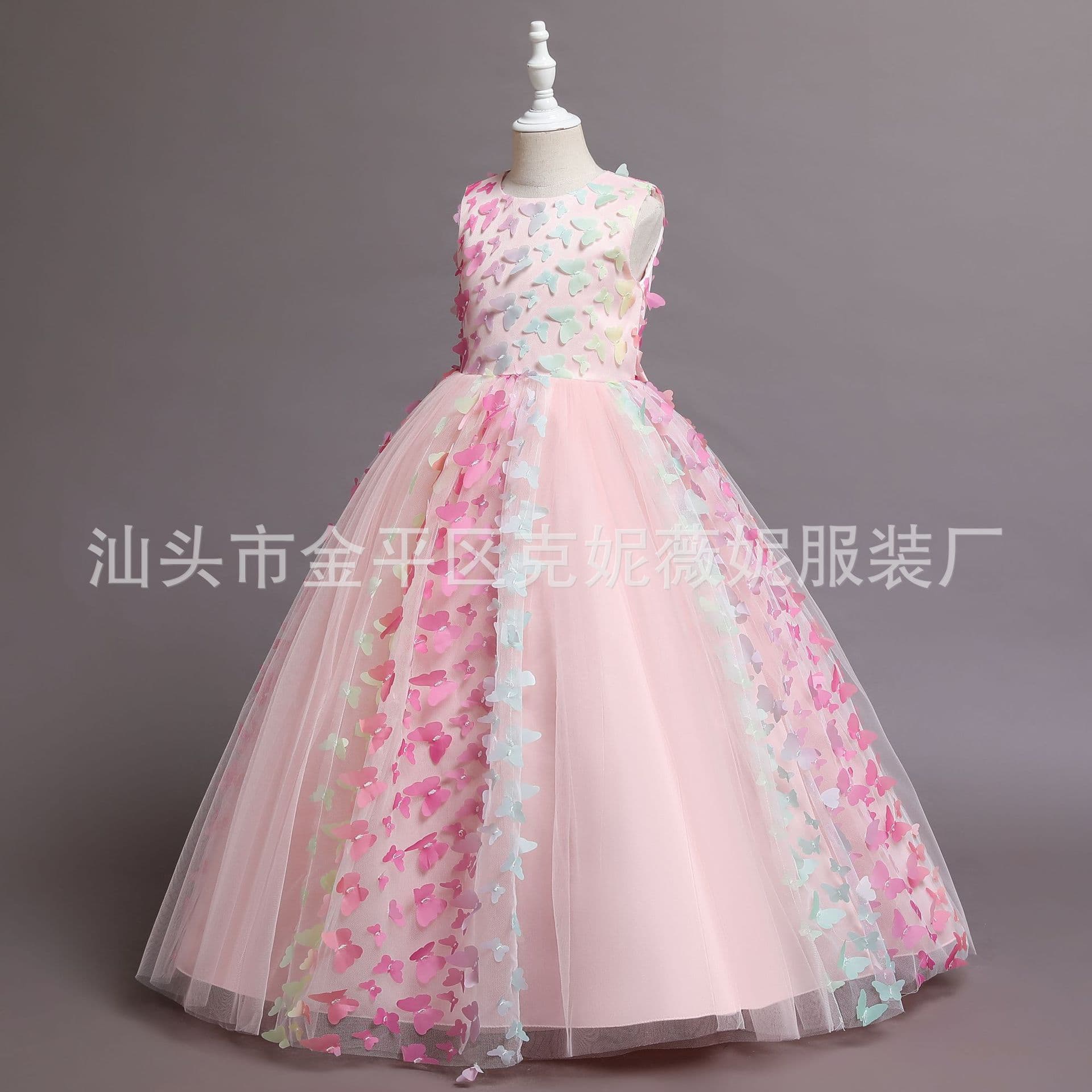 Girls Summer Floral Princess Dress Puffy Skirt Lace Outfit Performance Costume Children's Dress up Skirt Elegant Birthday Gown