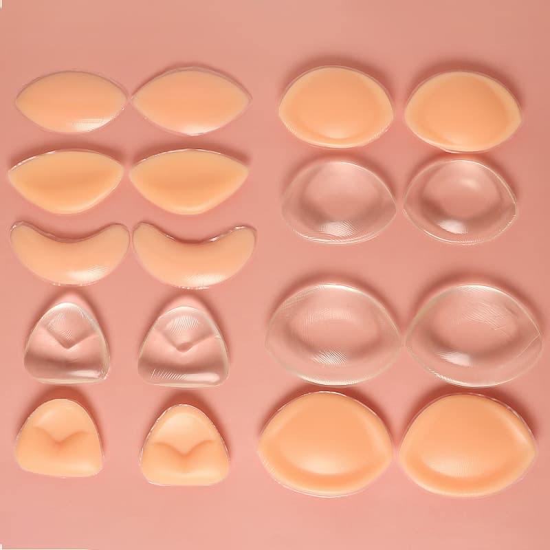 Factory direct supply of bikini bra inserts, triangular invisible breast pads, thickened large abalone silicone breast pads, small abalone