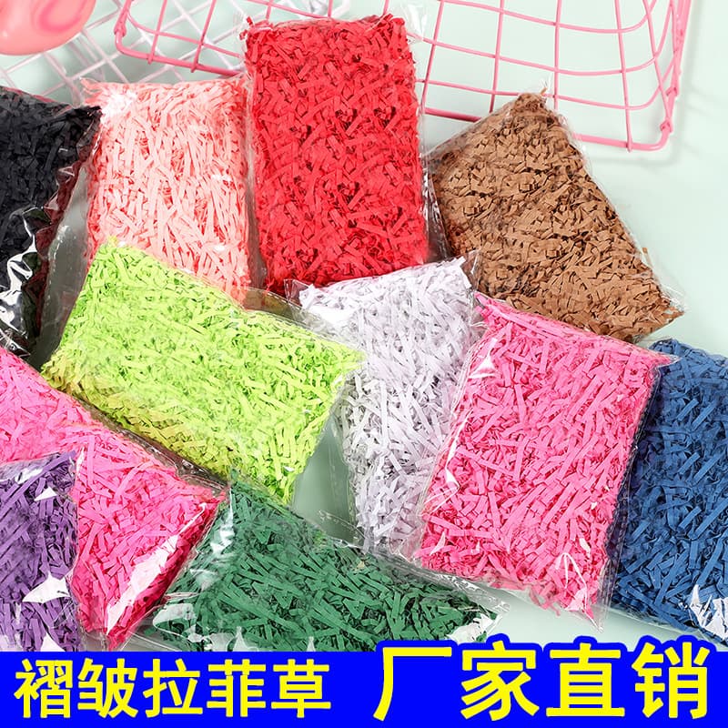 Crinkled Raffia 10g 50g 100g Shredded Paper Thread Filling Cosmetic Gift Box Decoration Packaging Thread Raffia