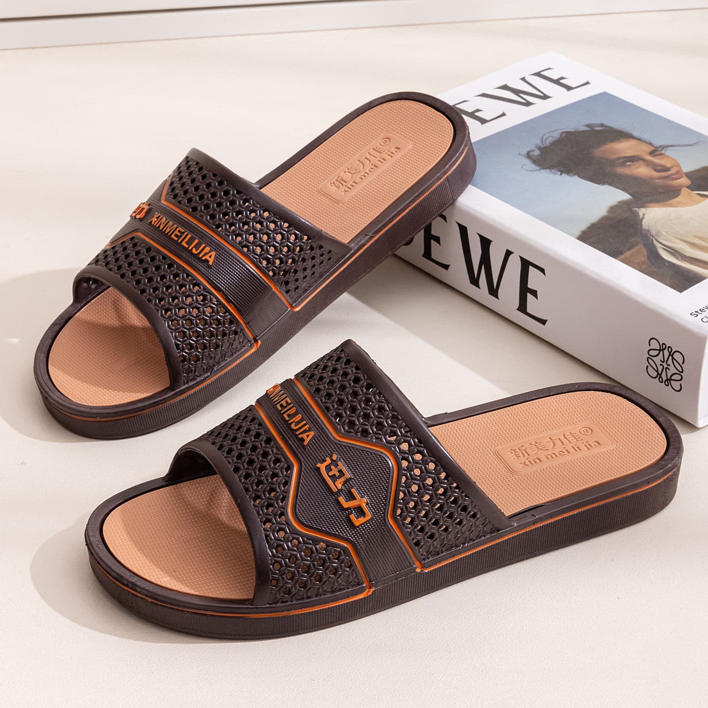 Men's Thickened Wear-Resistant Soft Sole Indoor and Outdoor Bathroom Anti-Slip Slides Birkenstock Style Sandals