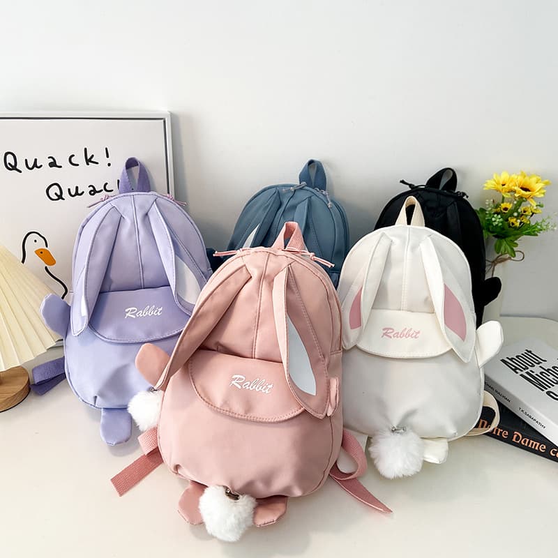 Cute Children's Canvas Backpack Lightweight Breathable Nylon Shoulder Bag for Kindergarten Kids Travel Bag Trendy Ages 3-6