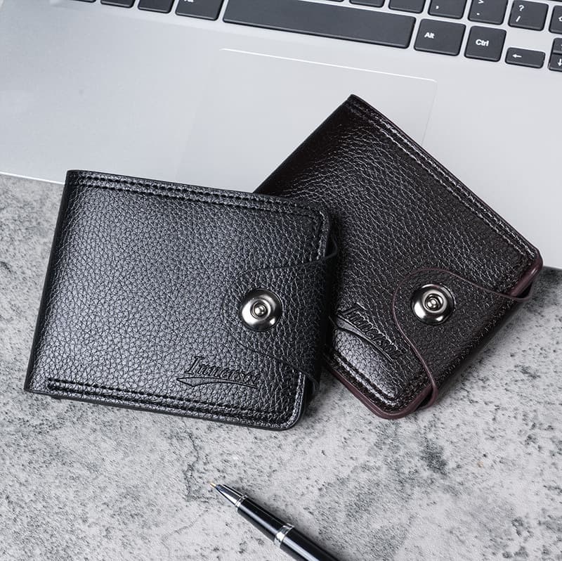 Men's wallet multi-card slot casual men's wallet short new ticket holder coin purse double line card holder wallet wholesale