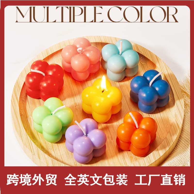 Full English SADOER Cube Scented Candles for Celebrations, Parties, Multi-Color Birthday Candles, Cross-Border Trade Wholesale
