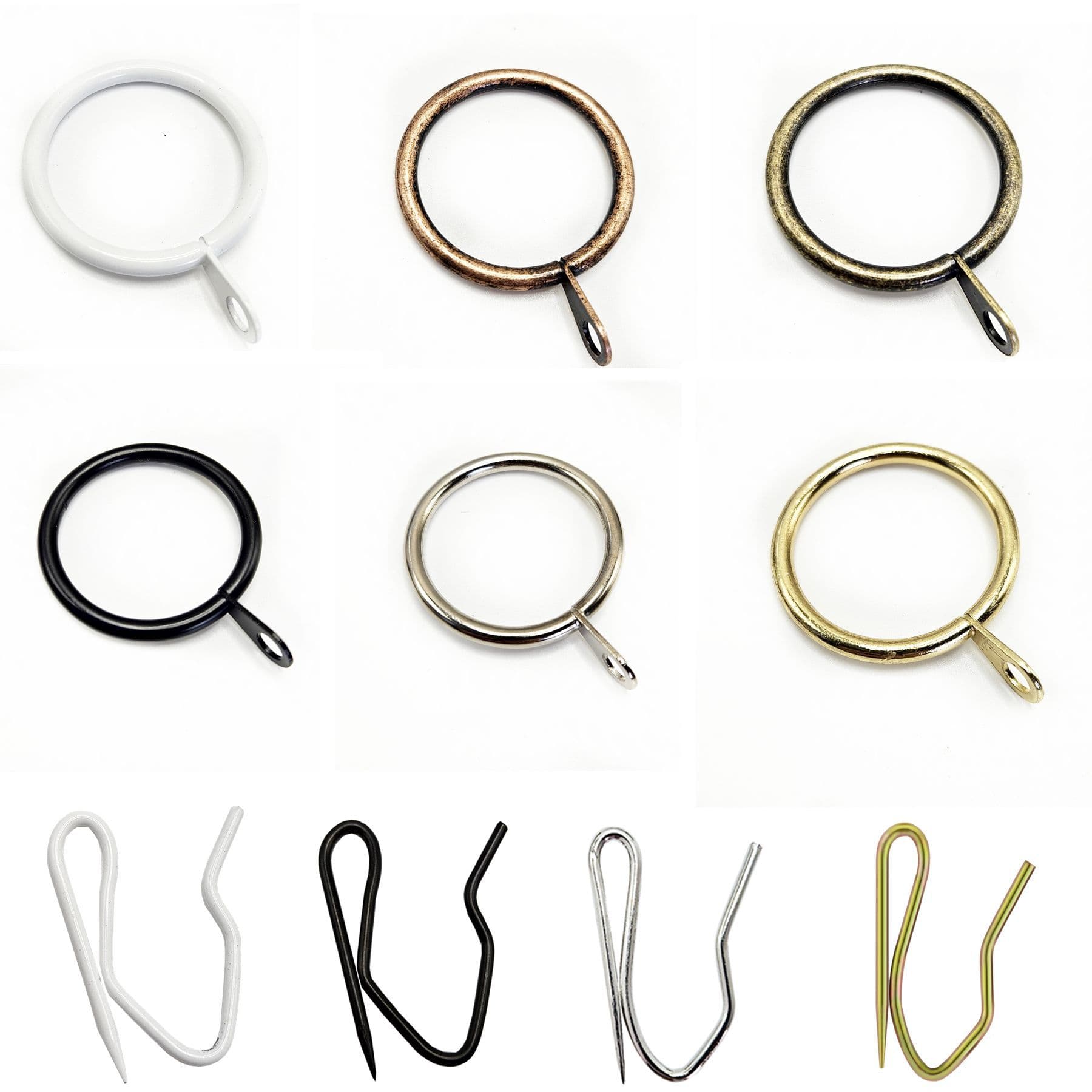 Cross-border Curtain Rings, Curtain Hanging Rings, Electroplated Hanging Rings, Curtain Iron Sheet Rings with Ears, Roman Rod Curtain Rings