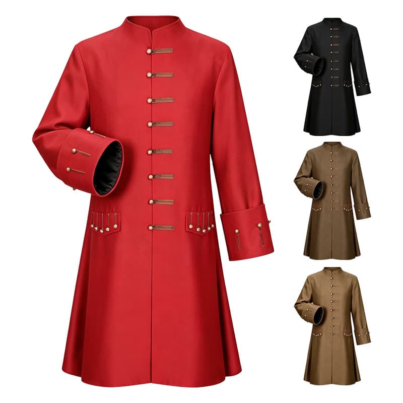 Halloween Pirates of the Caribbean Renaissance Medieval Coat Adult Pirate Costume Stage Performance Costume