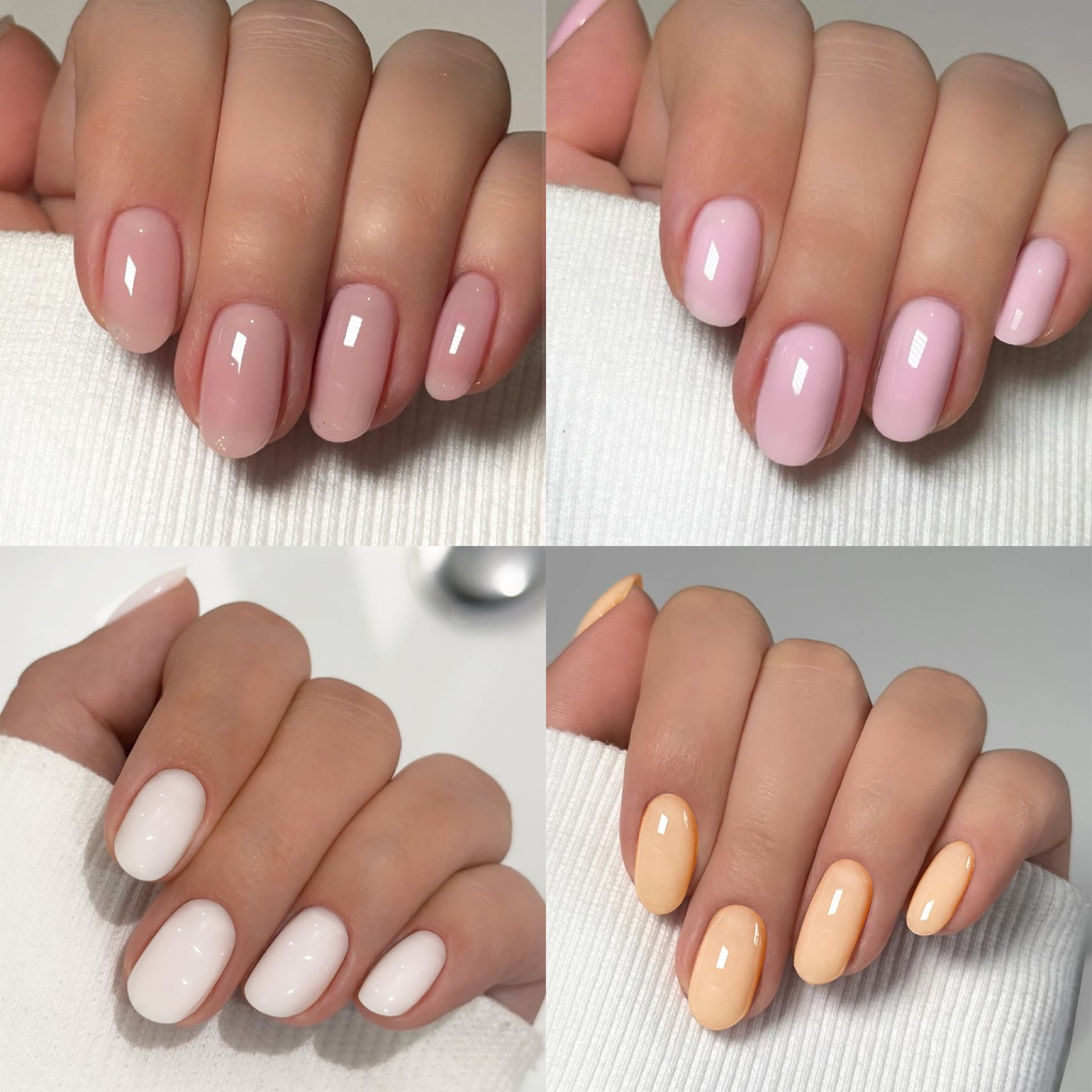 Summer Marble Solid Color Wearable Nails Short Oval False Nails for Women Press-On Nails 24 Pieces Wholesale for Export