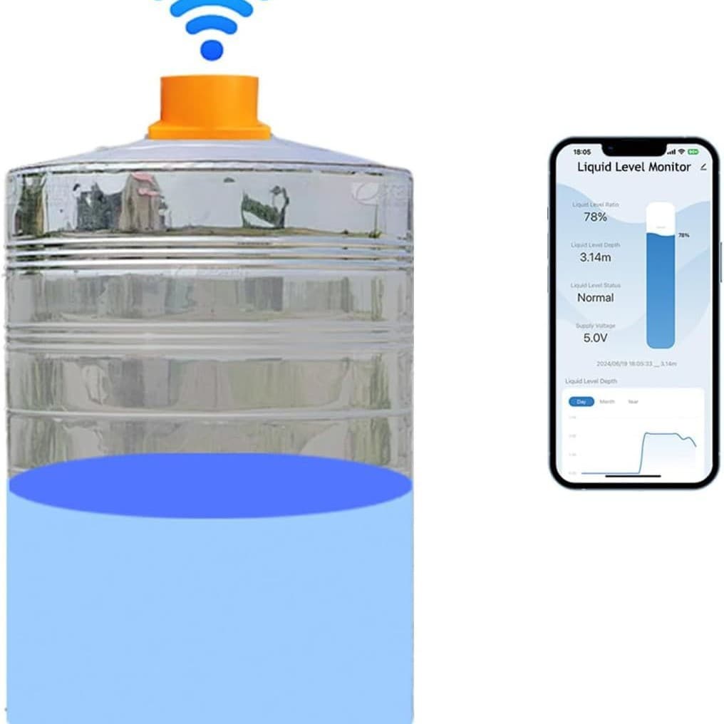 ME201W Portable Smart Home Level Gauge Water Level Measuring Instrument