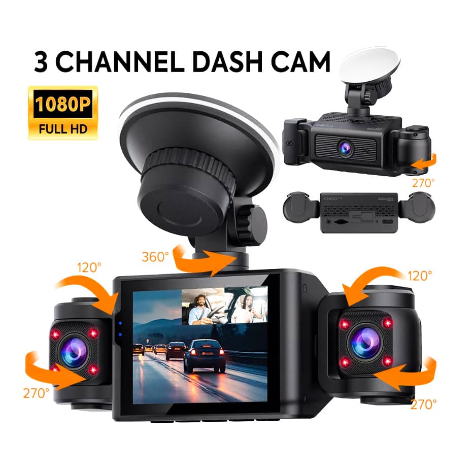 New Cross-Border Dash Cam 1080P Car Camera Quad Lens HD Night Vision Recorder DVR Ss7