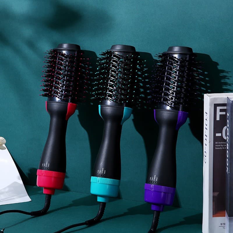 Cross-border 3-in-1 Multi-Function Curling Iron Hot Air Brush Hair Styling Straightening Comb Curling Straightening Blow Dry Comb