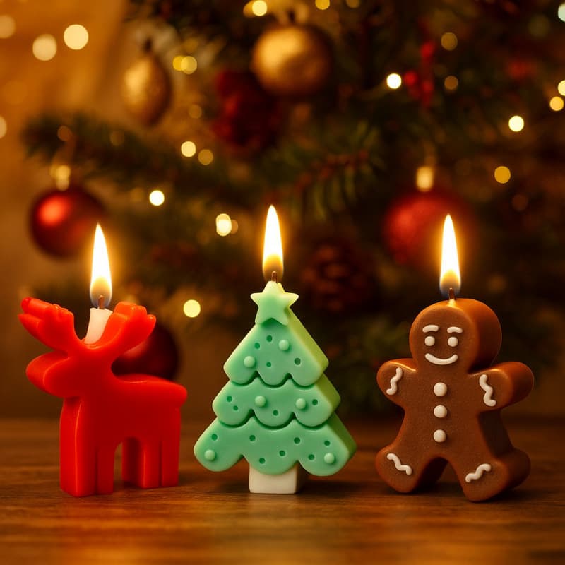 Cross-Border DIY Crystal Resin Christmas Tree Gingerbread Man Silicone Mold Reindeer Christmas Scented Candle Ornament