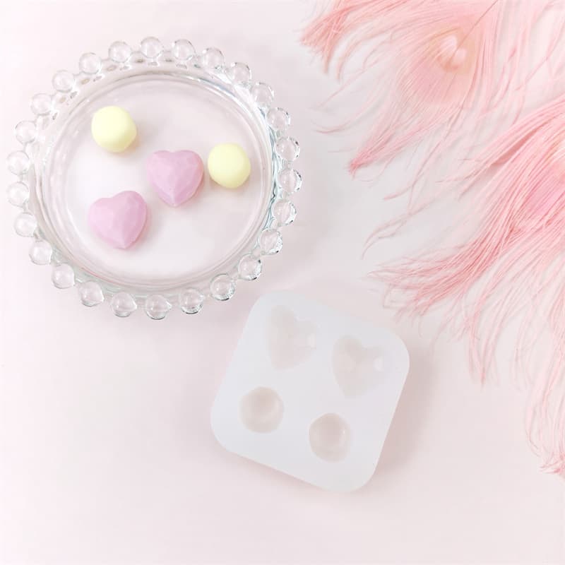 Heart Round Silicone Mold DIY Wax Seal Beads Mold Chocolate Cake Decoration Mold Kitchen Baking Tool