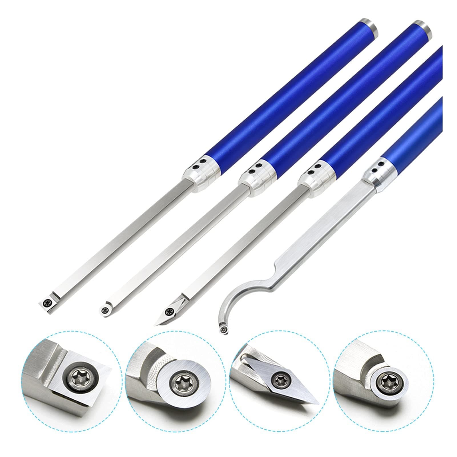 Replaceable Wood Turning Lathe Hollowing Tool Stainless Steel Telescopic Handle Aluminum Alloy Handle Carbide Insert