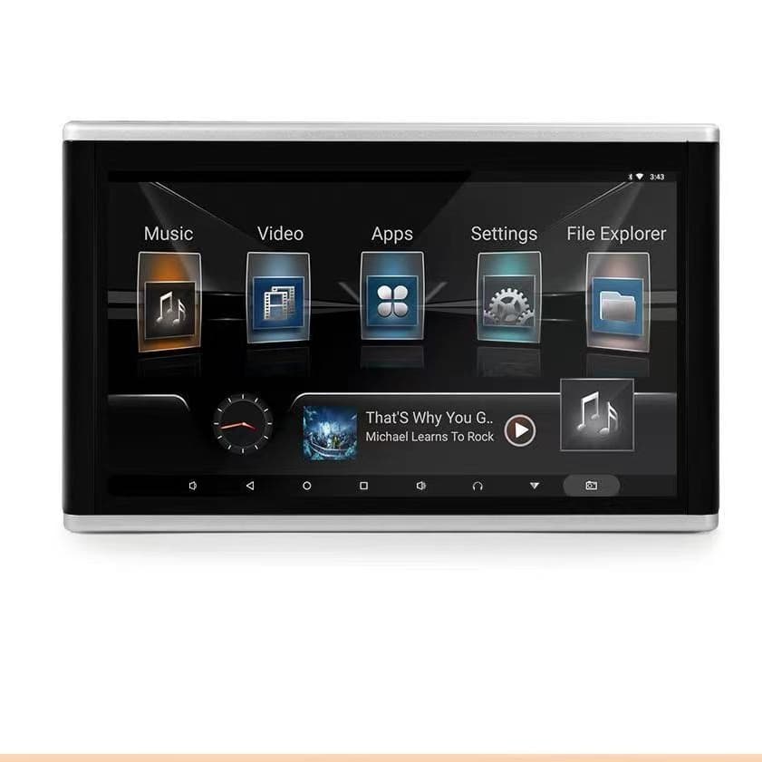 Universal Car Android Headrest Display 10.1-inch Rear Seat Android Entertainment System with TV Screen Mirroring All-in-One