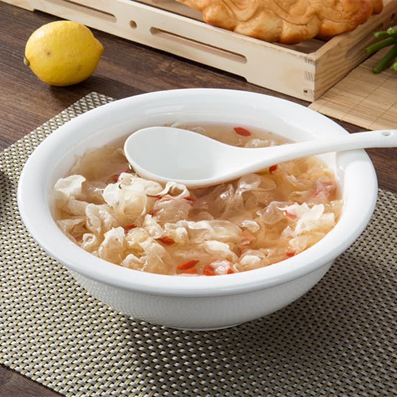 Thickened ceramic large soup bowl pure white large hotel restaurant commercial soup bowl large noodle bowl public soup basin hotel tableware