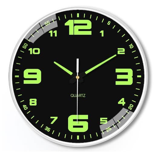 8-inch 20cm Silent Luminous No-drill Wall Clock Modern Home Living Room Decor