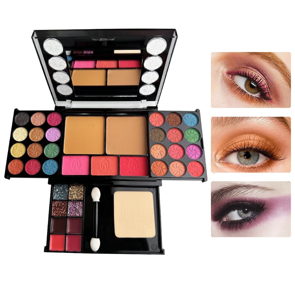 New product GLAZZI Pearlescent Matte Eye Shadow Powder Blush Lip Glaze Set Easy to Color Item No. GZ804010