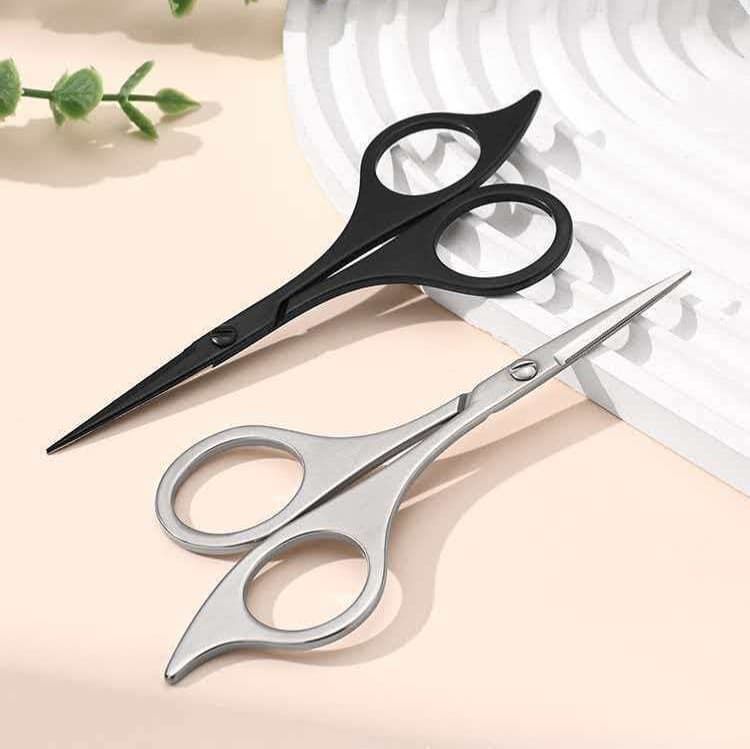 Stainless Steel Beard Scissors Manual Makeup Eyebrow Scissors Eyelash Beauty Embroidery Scissors Makeup Pointed Daily Use Skin Scissors