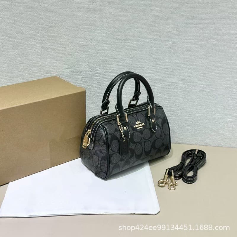 New Coco high-quality classic monogram mini Rowan Boston bag for women, shoulder crossbody handbag pillow bag