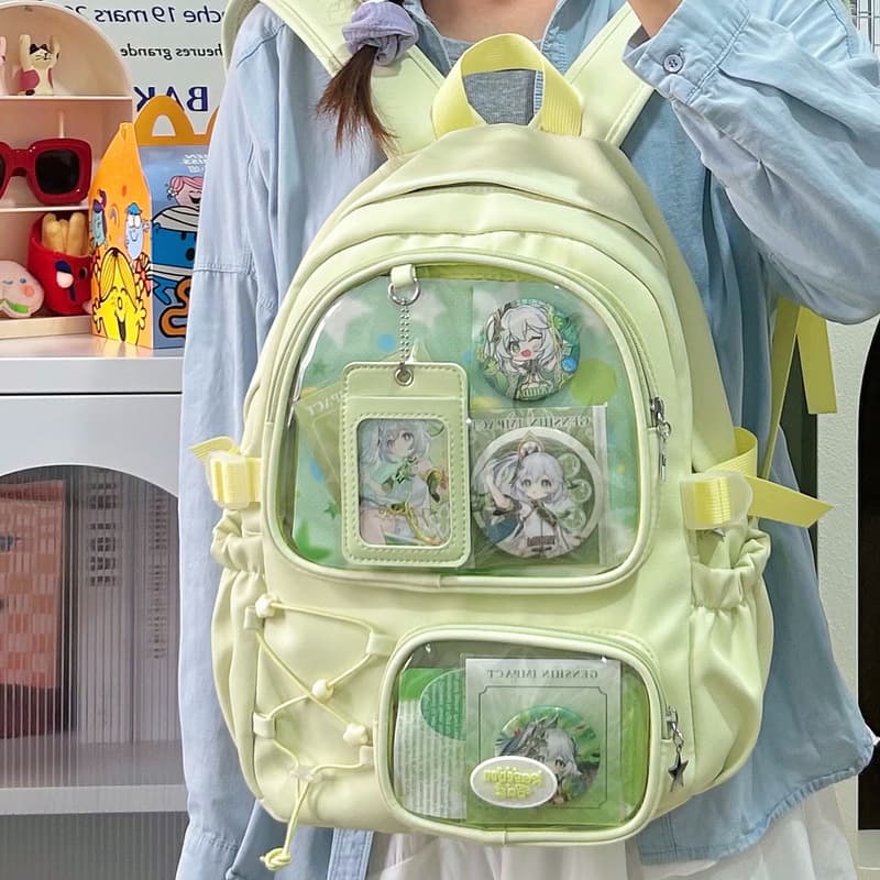 Ins style new college backpack junior high school college student schoolbag female large capacity high-looking pain bag going out on the shoulders