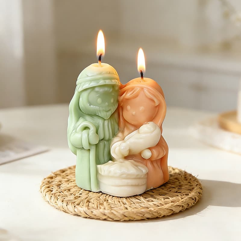 Large Holy Family Three D Style Scented Candle Silicone Mold DIY European Portrait Glue Ornament Plaster Mold