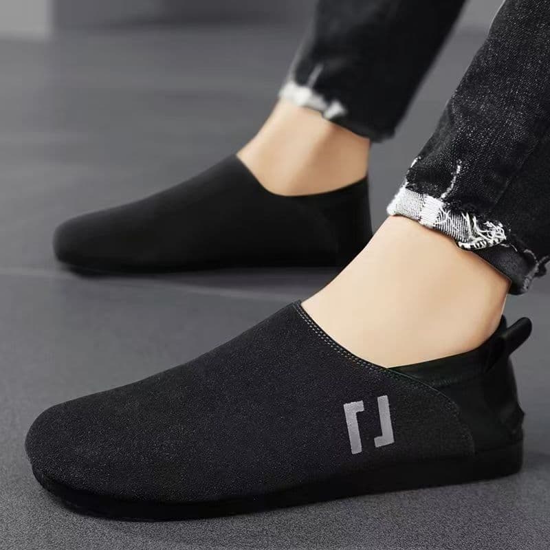 New Men's Slip-On Casual Shoes, Old Beijing Cloth Shoes Driving Shoes, Flat Sole Canvas Shoes Outdoor Men's Single Shoes