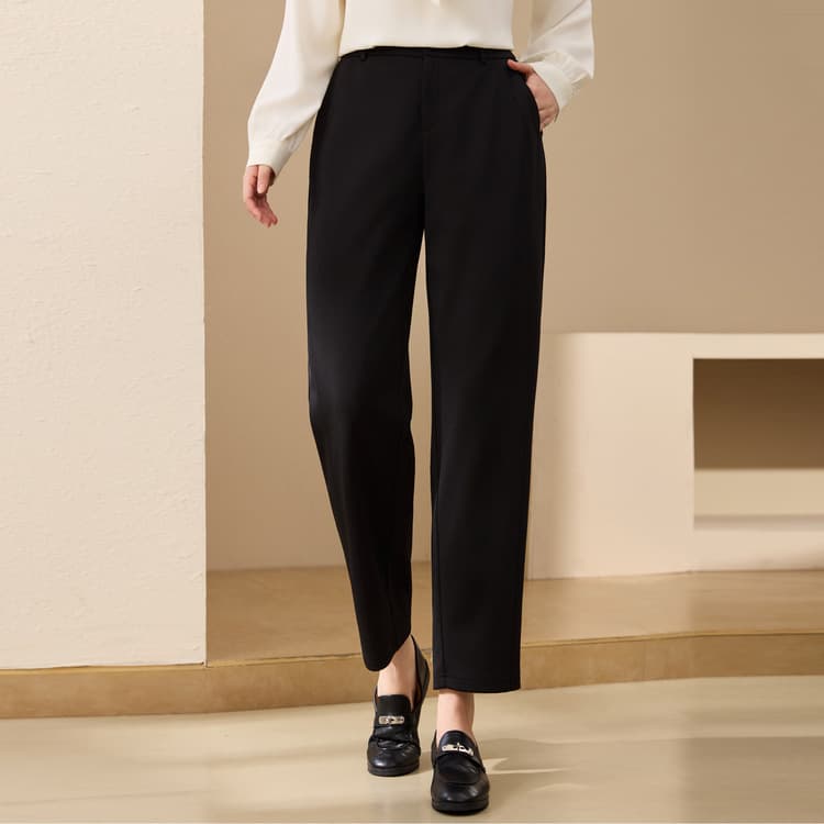 【Comfortable Elastic Back Waist Pants】Xianlixiu Plus Size Women's Simple Casual Pants for Curvy Women, 2025 Autumn New Style