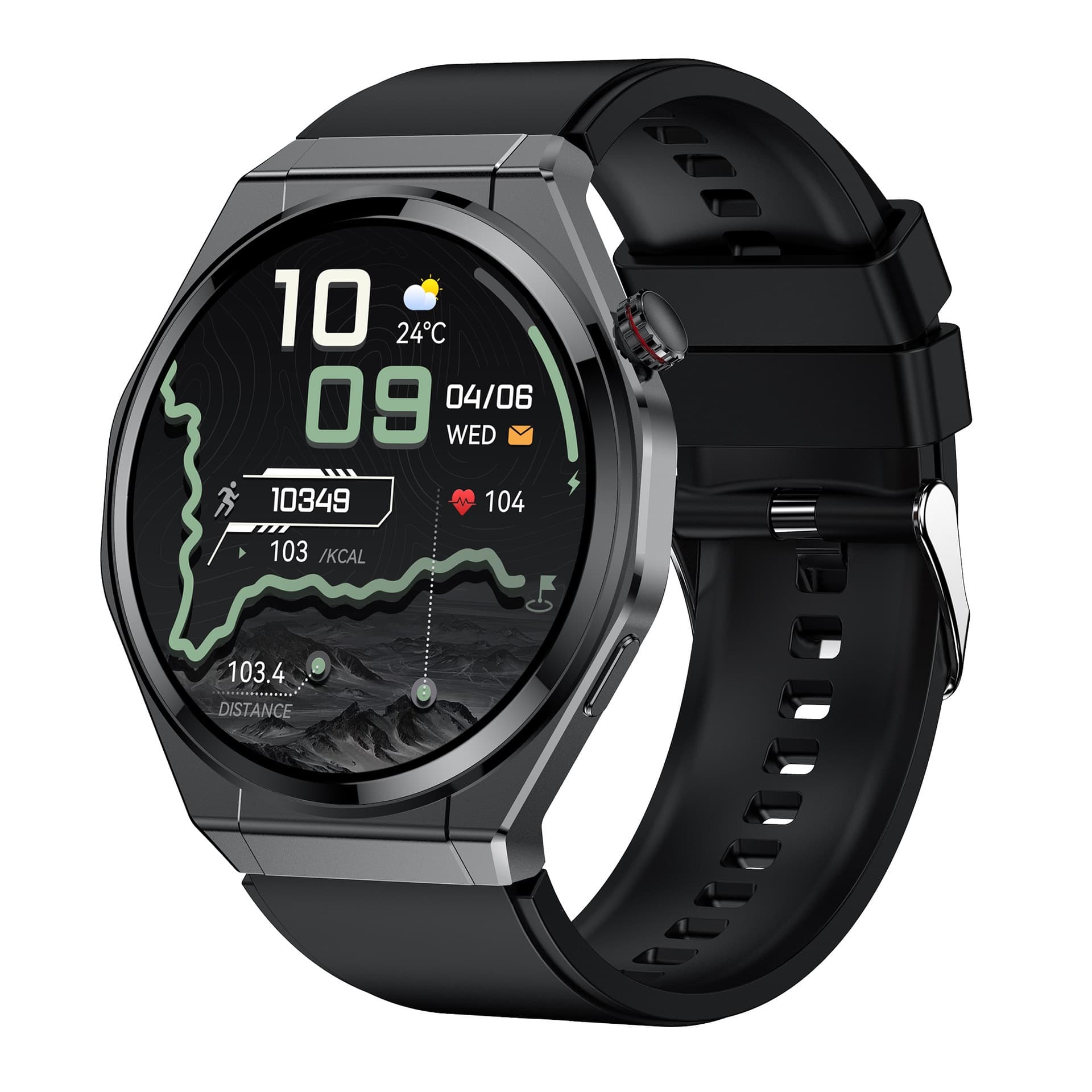 HK5 Smart Watch Bluetooth Calling 1.43inch Information Push + Heart Rate Sleep Monitoring Voice Assistant Waterproof