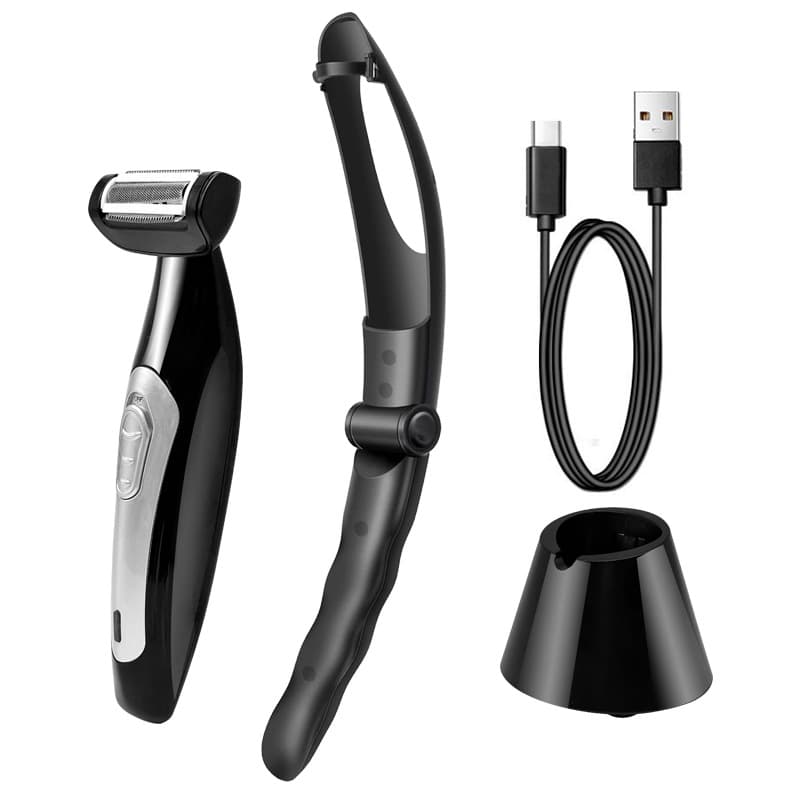 2024 Amazon New Electric Back Hair Trimmer USB Rechargeable Back Hair Remover with Handle Full Body Waterproof
